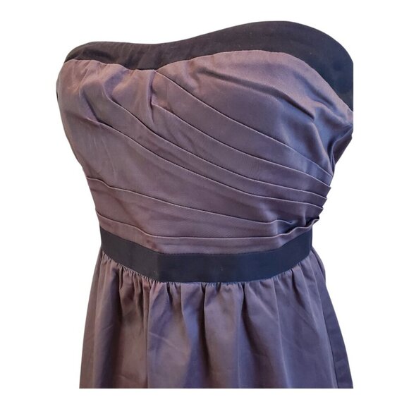 AMERICAN EAGLE SZ 2 Purple/Taupe Pleated design Gathered Skirt Strapless Dress - Picture 3 of 7